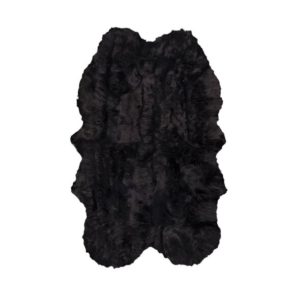 Luxe Home Decor Gordon Faux Sheepskin Quattro Rug1-PieceBlack4'x6'
